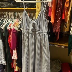 Striped Navi Midi Dress